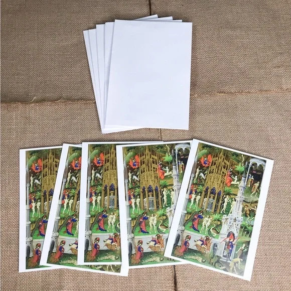 Pomegranate Bedford Hours Garden Of Eden Creation Genesis Cain Abel Note Cards - Picture 1 of 4